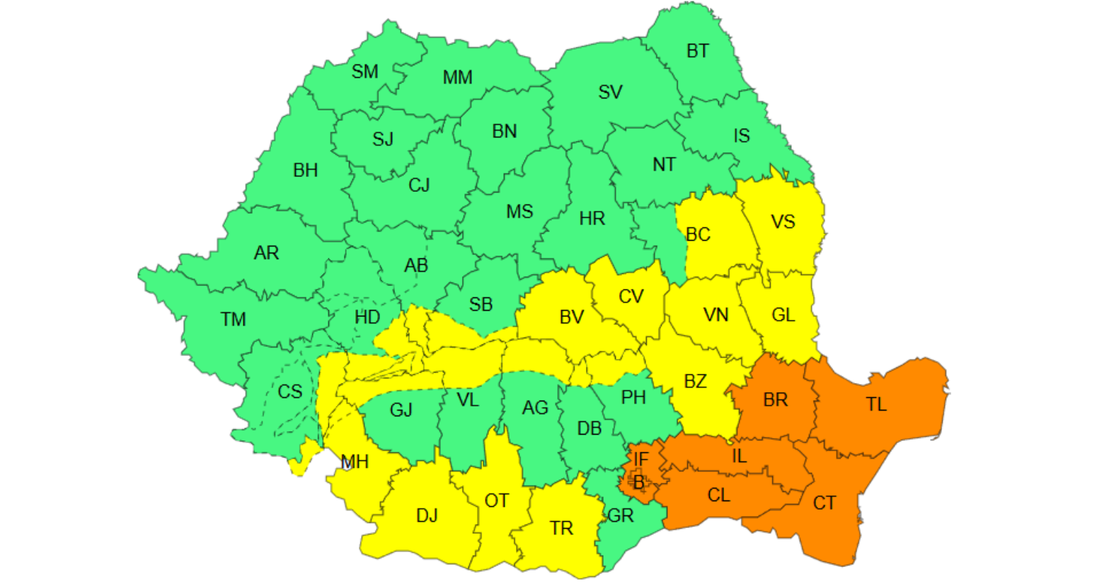 Cod galben de ninsori: Brașov și zona sud se pregătesc