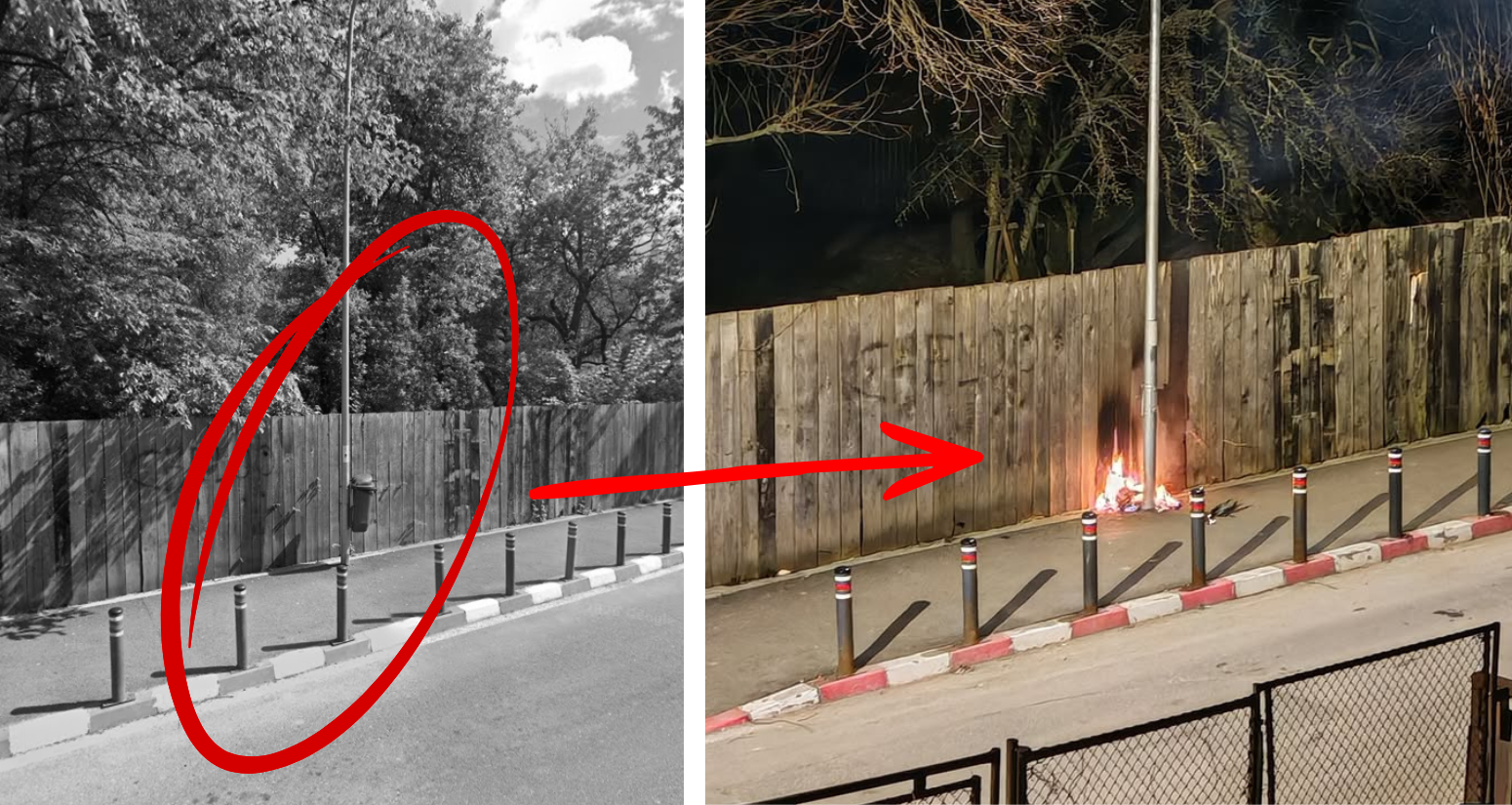 Incendiu misterios în Săcele: coș de gunoi în flăcări