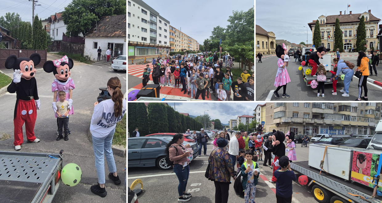 Caravana de înghețată a Primăriei Săcele: dulciuri și personaje