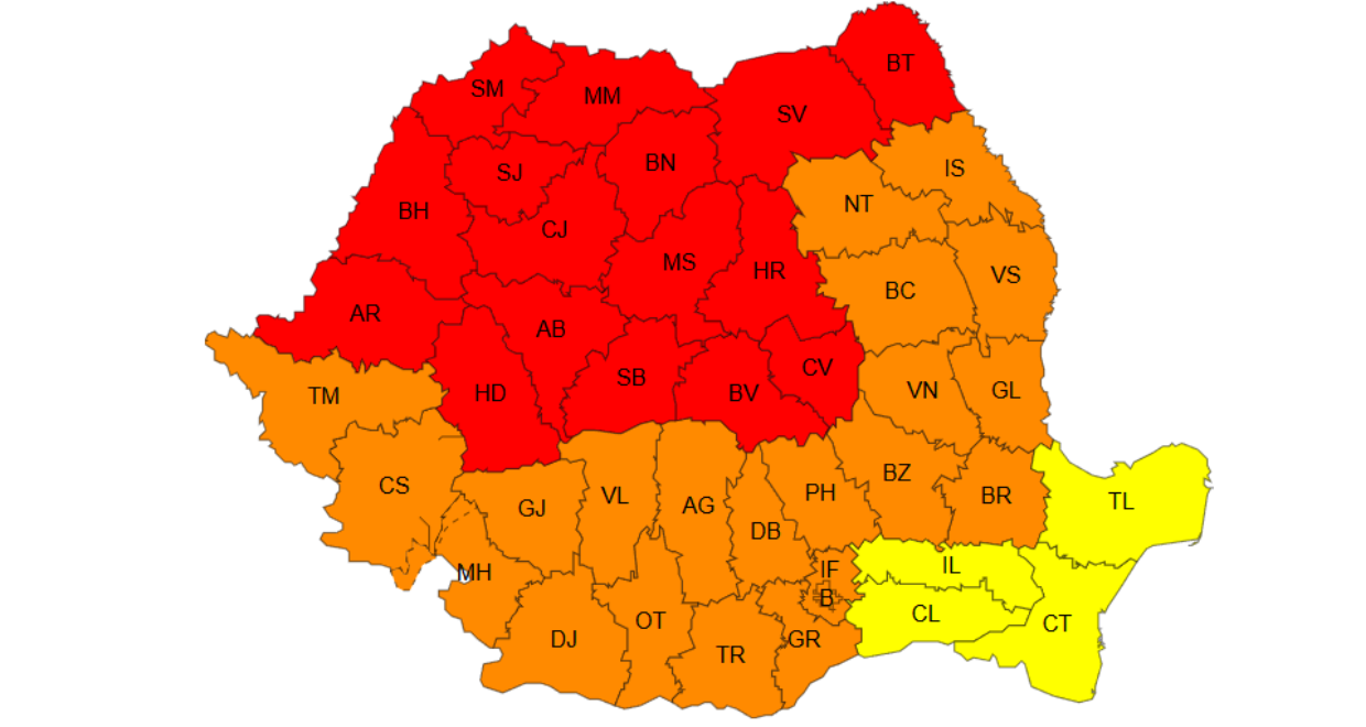 Caniculă extremă în Brașov: cod galben în 28-29 iunie